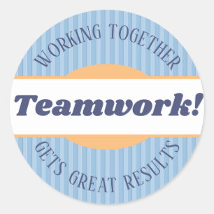 Teamwerk fantastische vakjes voor herkenning van w ronde sticker