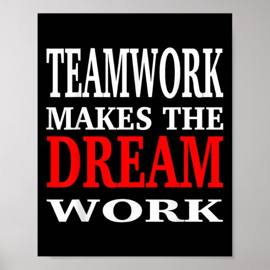 Teamwerk laat de droom werk Teamwerk Motivatie Poster (Voorkant)