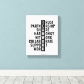 Teamwerk Quote voor Kantoor- en thuiswandkunst Canvas Afdruk (Insitu (Houten vloer))