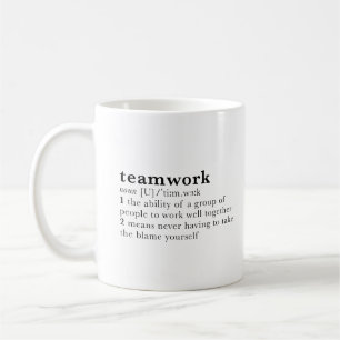 Teamwerk - woordenboekdefinitie koffiemok