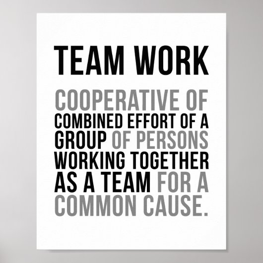 Teamwerkcoöperatie van de gecombineerde inspanning poster (Voorkant)