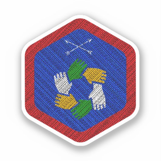 Teamwork Award Badge Vinyl Sticker (Voorkant)