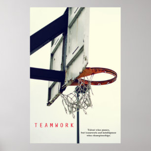 Teamwork Basketbal Motivatie Sport Poster