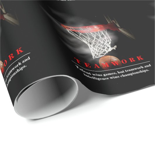 Teamwork Basketball Motivational Inspirational Cadeaupapier (Rol Hoek)