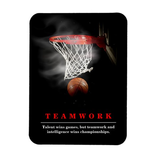 Teamwork Basketball Motivational Inspirational Magneet (Verticaal)