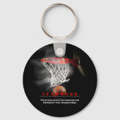 Teamwork Basketball Motivational Inspirational Sleutelhanger (Voorkant)