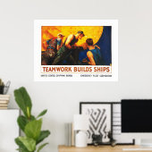 Teamwork bouwt schepen poster (Thuiskantoor)