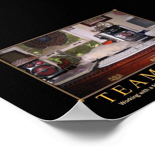 Teamwork Desk Kat Mini Poster (Hoek)