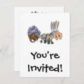 teamwork ezel cartoon kaart (Voorkant / Achterkant)