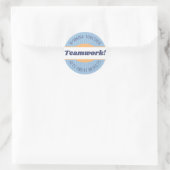 Teamwork geweldige job medewerkersherkenning stick ronde sticker (Tas)