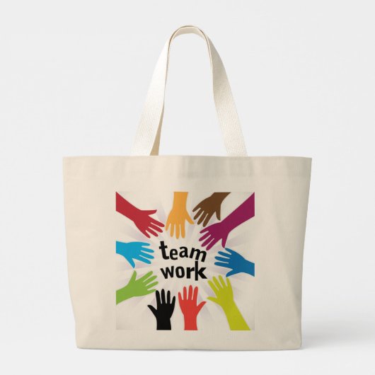 teamwork grote tote bag (Achterkant)