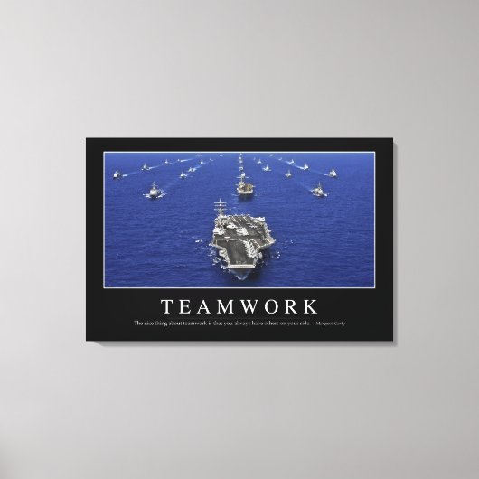 Teamwork: Inspirerend prijsopgave Canvas Afdruk (Voorkant)