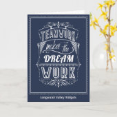 Teamwork maakt het droomwerk bedankt kaart (Gele Bloem)