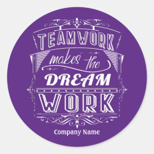 Teamwork maakt het droomwerk ronde sticker