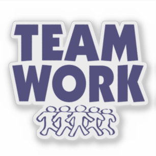 Teamwork met grafische onderscheiding of erkenning sticker