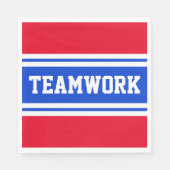 TEAMWORK Patriottisch Helder Rood Wit Blauw Strepe Servet (Voorkant)