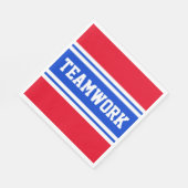 TEAMWORK Patriottisch Helder Rood Wit Blauw Strepe Servet (Hoek)
