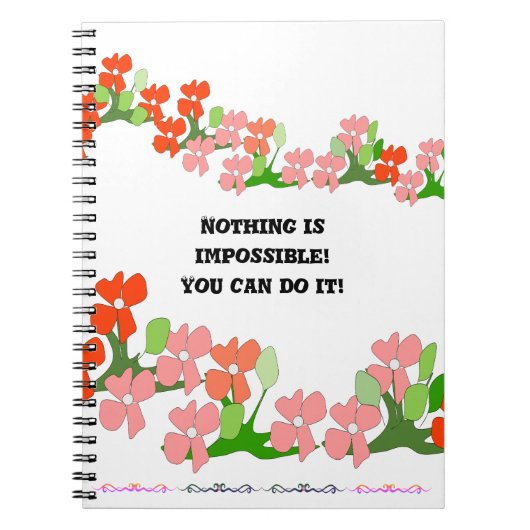 Teamwork Rode Bloemen Notitieboek (Voorkant)