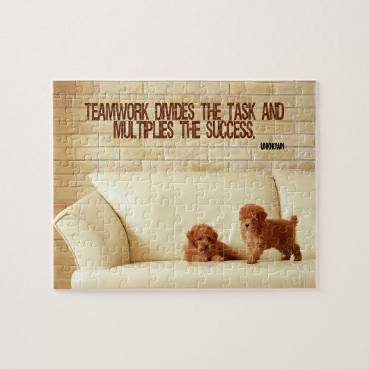 "Teamwork Succes" Inspirerend offerte Legpuzzel (Horizontaal)