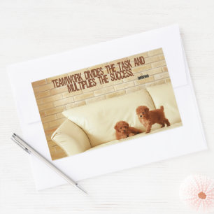 "Teamwork Succes" Inspirerend offerte Rechthoekige Sticker