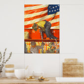 Teamwork wint  oorlogse Poster (Keuken)