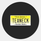 Teaneck New Jersey Hometown Nj License Plate Graph Ronde Sticker (Voorkant)
