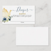 Teapot baby shower garçon Diaper Carte Raffin (Devant / Derrière)