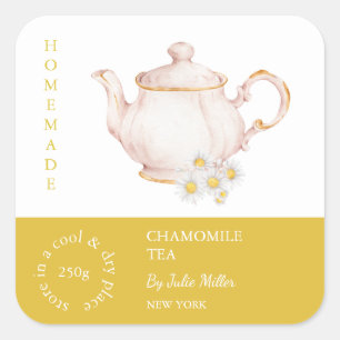 Teapot Chamomile Étiquette de thé