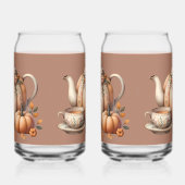 Teapot citrouille avec fleurs d'automne (Gauche)