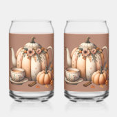 Teapot citrouille avec fleurs d'automne (Verso)