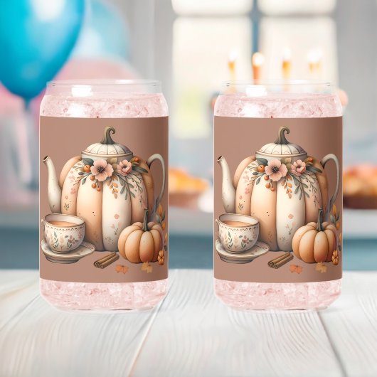 Teapot citrouille avec fleurs d'automne (Insitu (Baby Shower))