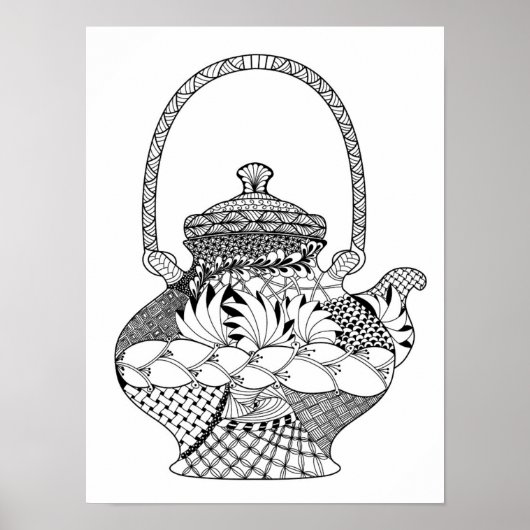 Teapot Doodle 2 Poster (Voorkant)