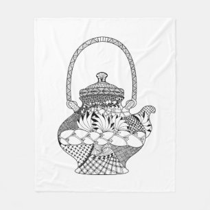 Teapot Doodle Fleece Deken