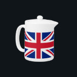 Teapot du pavillon britannique<br><div class="desc">Élégante théière avec drapeau du Royaume-Uni. Ce produit est personnalisable.</div>