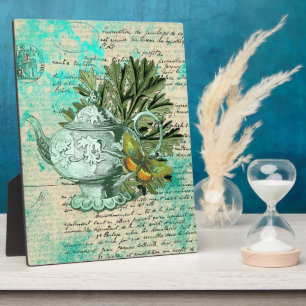  Teapot & Ephemera Collage Fotoplaat