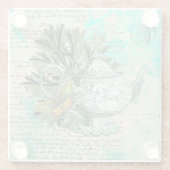  Teapot & Ephemera Collage Glazen Onderzetter (Achterkant)