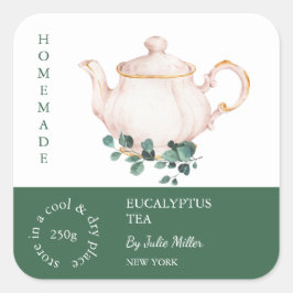 Teapot Eucalyptus Tea Label