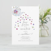 Teapot Floral Baby shower Tea Party Invitation (Debout devant)