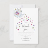Teapot Floral Tea Party Carte de remerciements (Devant)