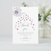 Teapot Floral Tea Party Carte de remerciements (Debout devant)