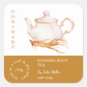 Teapot Ginseng Root Tea Label (Voorkant)