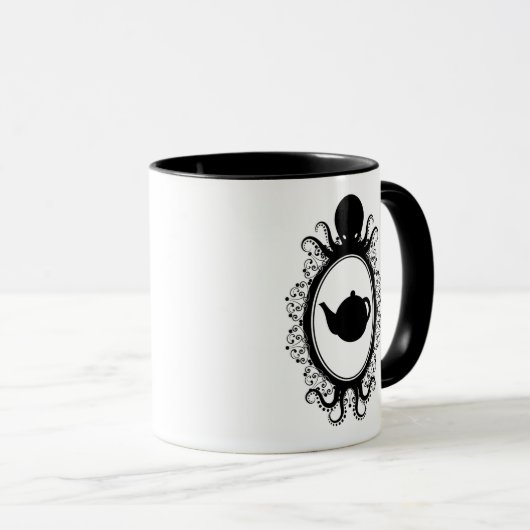 Teapot in een Octopus Cameo Steampunk Mok (Voorkant rechts)