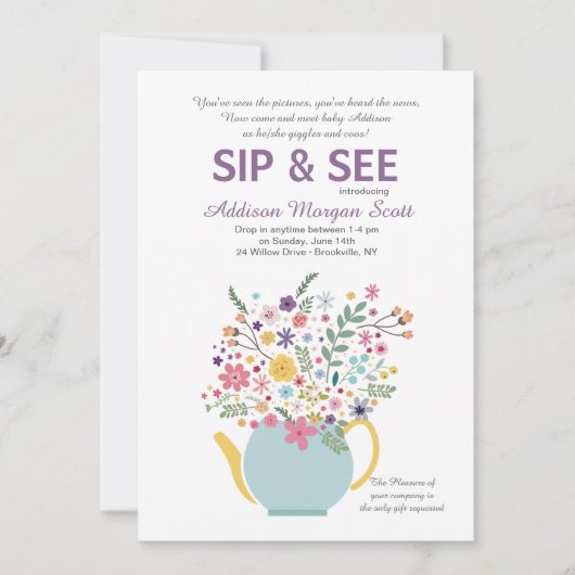 Teapot Invitation Kaart (Voorkant)