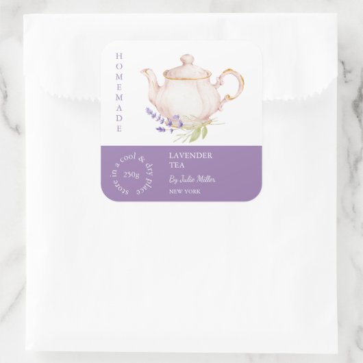 Teapot Lavender Tea Étiquette (Sac)