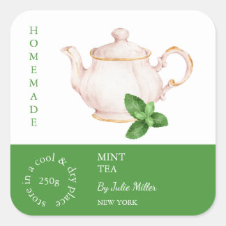 Teapot Mint Tea Label