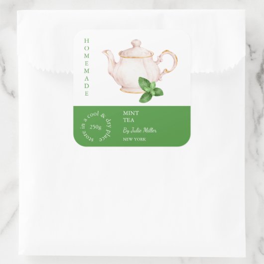 Teapot Mint Tea Label (Tas)