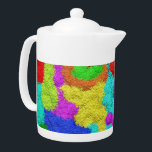 Teapot Motif de Parties scintillant psychédélique<br><div class="desc">Bright Psychedelic Colours Parties scintillant motif tendance!</div>