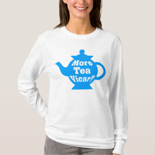 Teapot, nog meer thee Vicar? - Mid Blue en White T-shirt