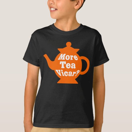 Teapot, nog meer thee Vicar? - Oranje en wit T-shirt (Voorkant)