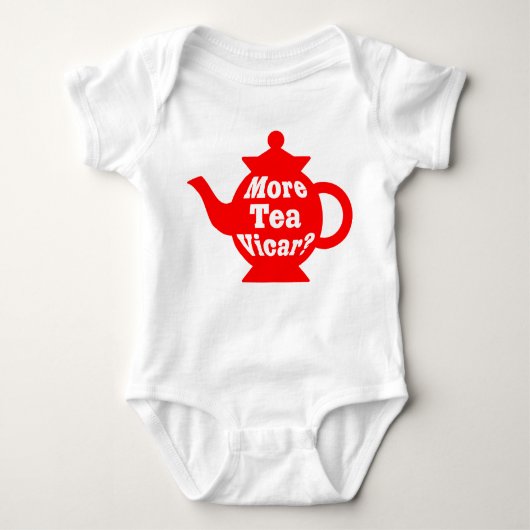 Teapot, nog meer thee Vicar? - Rood en wit Romper (Voorkant)